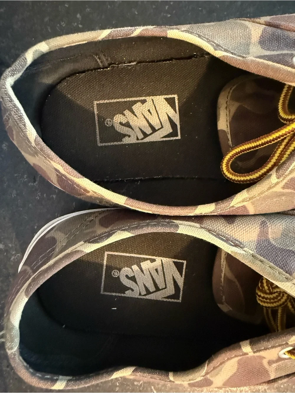Vans  Brown Camo Canvas Authentic Sneakers